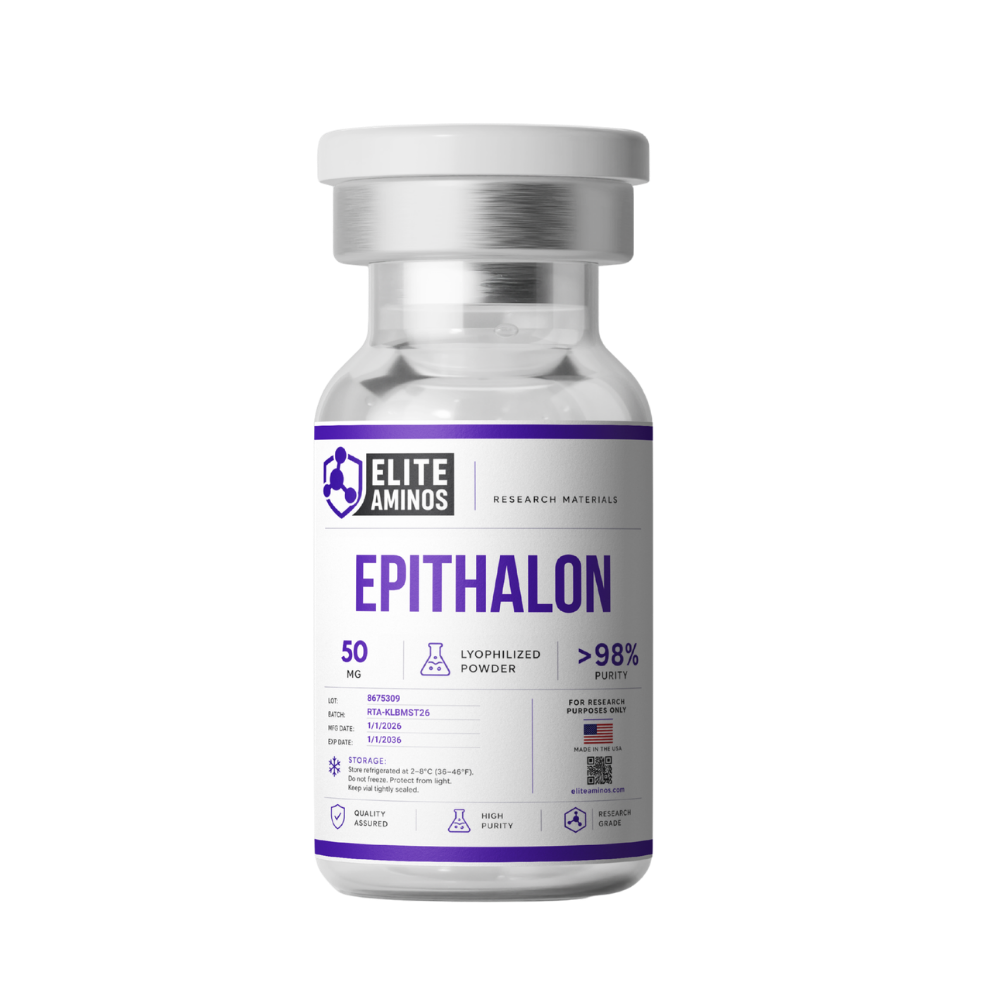Epithalon 50mg lyophilized research peptide vial – Elite Aminos