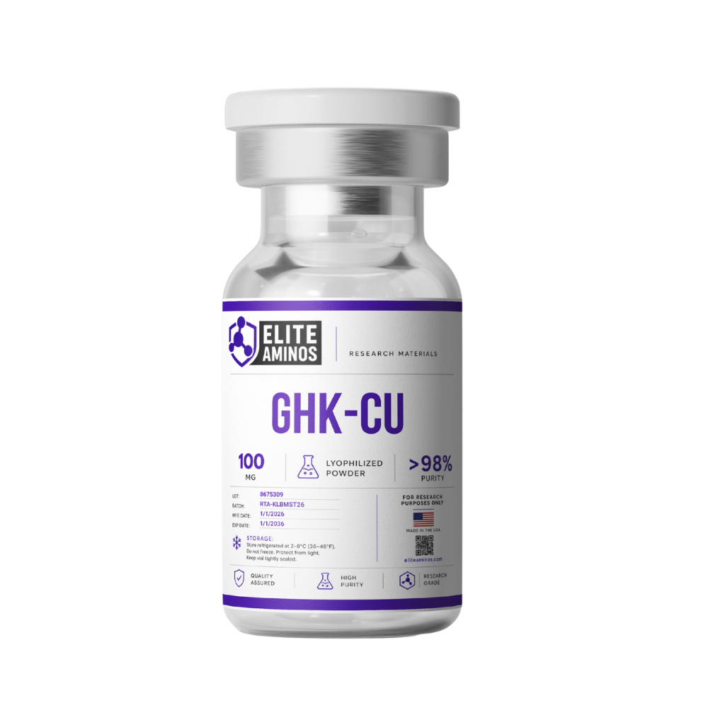 GHK-Cu 100mg lyophilized research peptide vial – Elite Aminos